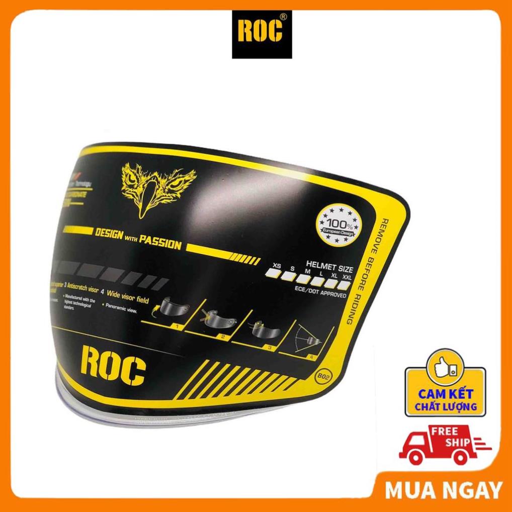 Kính thay mũ bảo hiểm 3/4 ROC R6 chính hãng
