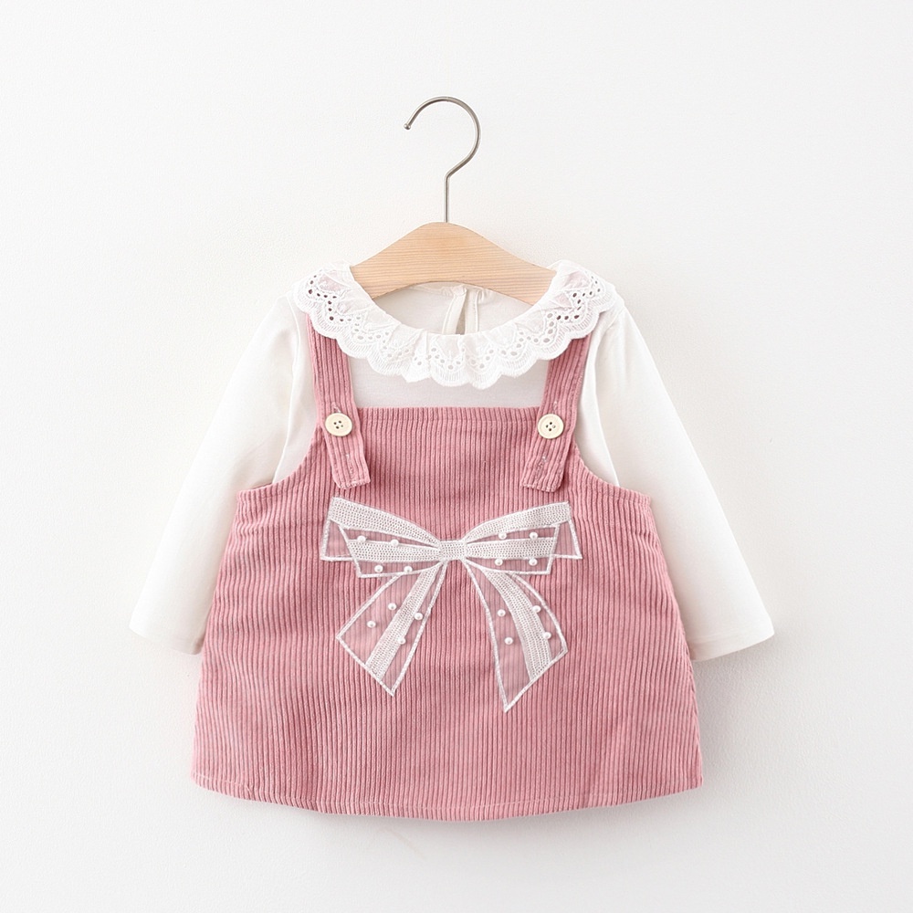 Set váy nhung túi gấu kèm áo trắng tay phồng cho bé gái 1 2 3 4 tuổi MINTSCLOSET Mint's Closet - GS1105 - GS1002