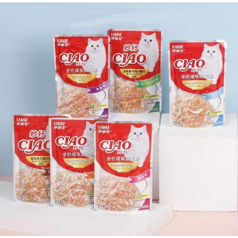 Pate ciao goi 60gr thơm ngon dành cho mèo mix vị tổng hợp