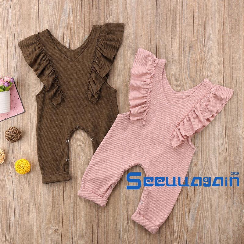 ℒℴѵℯ~Toddler Baby Girl Summer Ruffle Loose Jumpsuit Romper Overalls Long Pants Clothes Outfits
