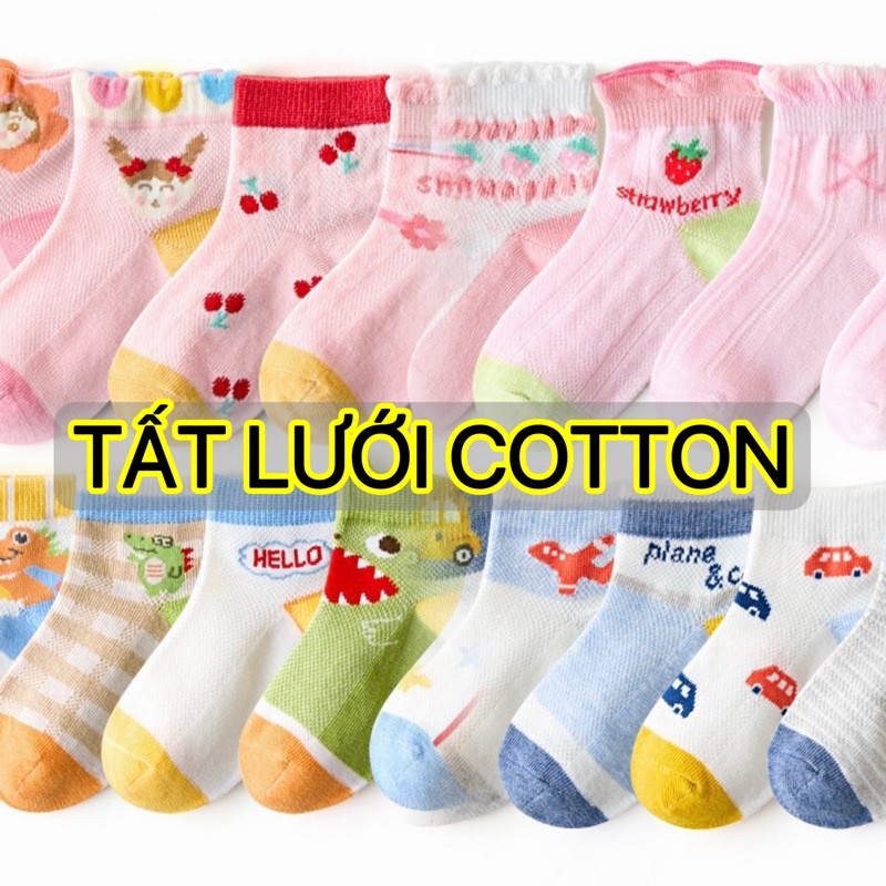 Bonstore tất cho bé tất lưới Cotton đi mùa hè của trẻ em