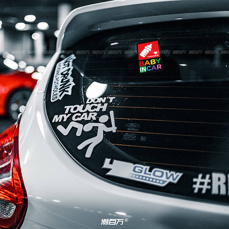 Miếng dán trên thân xe hơi chữ Baby In Car phản quang sáng tạo dễ thương cảnh báo an toàn Ke2f