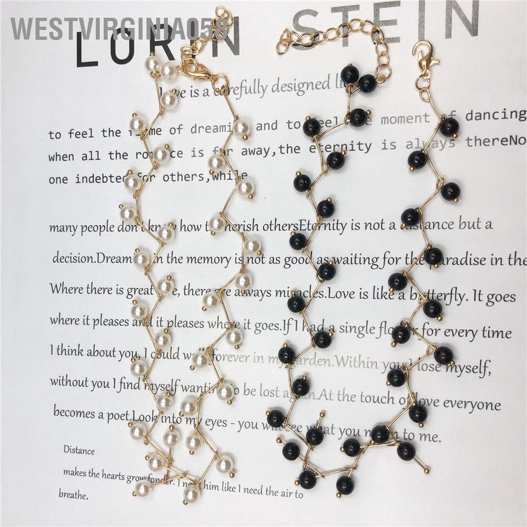 Westvirginia058 Ngọc trai nhân tạo Chuỗi xương đeo cổ Đồ trang sức giả ngọc vòng đòn cho phụ nữ