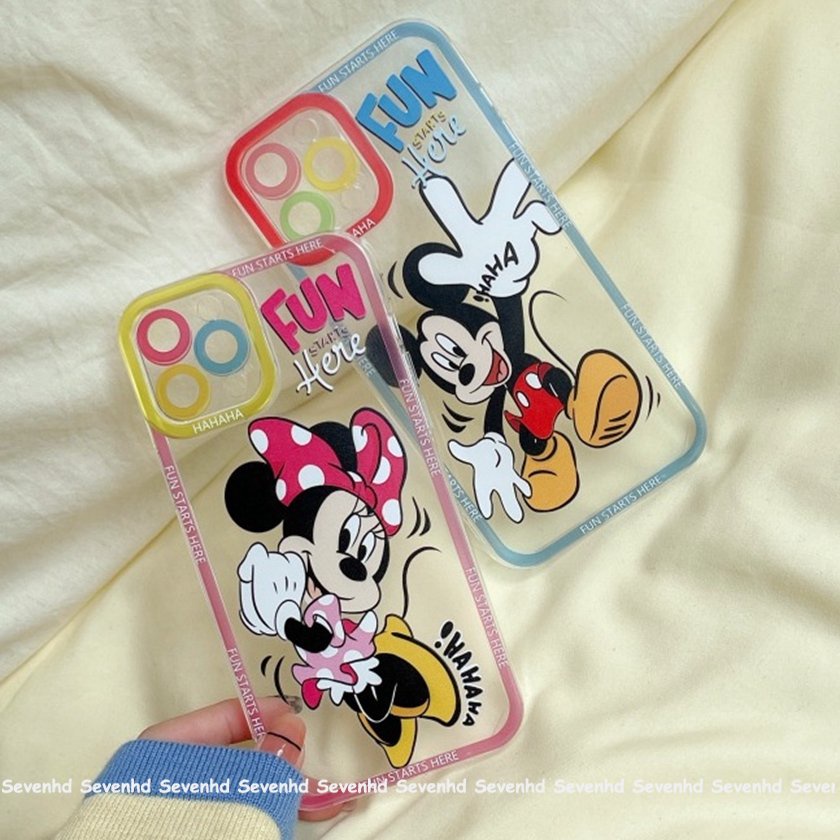 Ốp Điện Thoại Hình Chuột Mickey Mắt Thiên Thần Cho iPhone 14 13 12 11 Pro Max SE2020 X XR Xs Max 7 8 6 6s Plus
