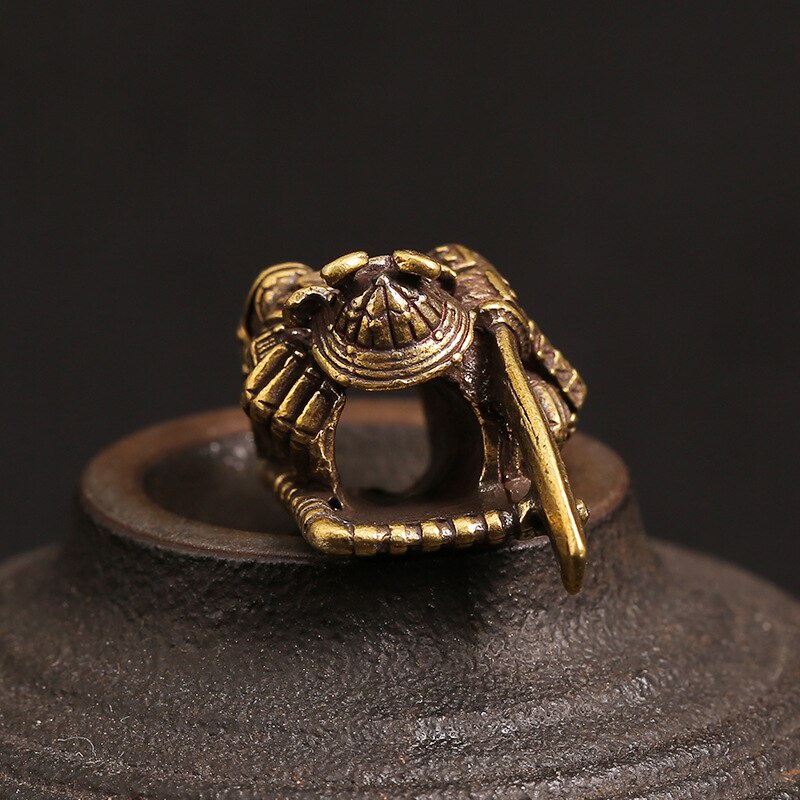 Móc Chìa Khóa Bằng Đồng Thau Kiểu Samurai Nhật Bản DIY