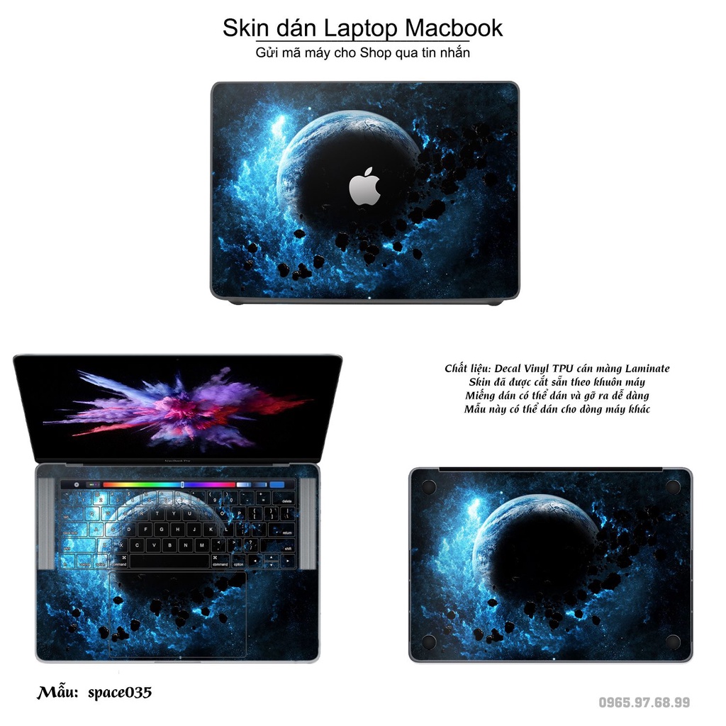 Skin dán Macbook mẫu không gian (đã cắt sẵn, inbox mã máy cho shop)