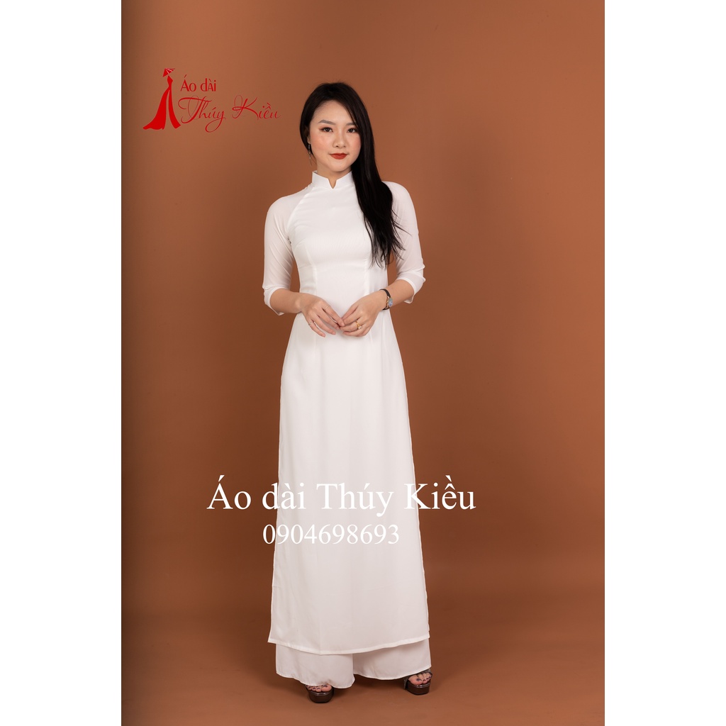 Áo dài Thúy Kiều - Áo dài trắng học sinh K60 + K61 ADTK ❤️FREESHIP❤️ mềm mại, co giãn, thấm hút mồ hôi