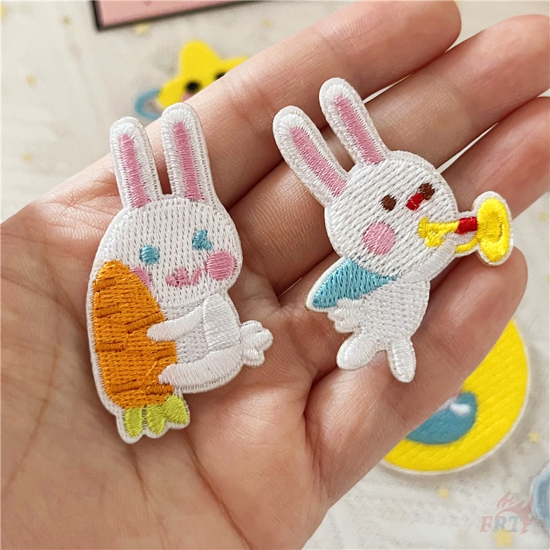 ♥ Miếng Dán Tự Dính Hình Hành Tinh Thỏ / Mặt Trăng / Ngôi Sao / Tên Lửa / Trái Tim Ngọt Ngào ♥ 1 Miếng Dán Ủi Quần Áo Hình Huy Hiệu