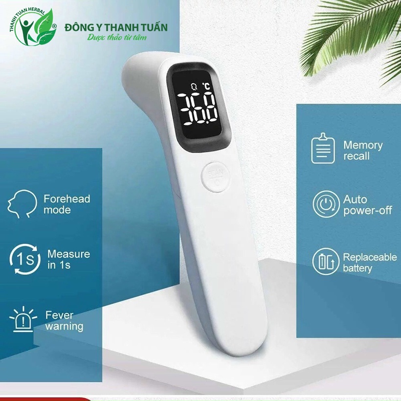 Nhiệt kế hồng ngoại đo trán chính hãng Sinocare F1D1, đo nhiệt độ cho bé chính xác (Tặng kèm pin) - BH 1 năm