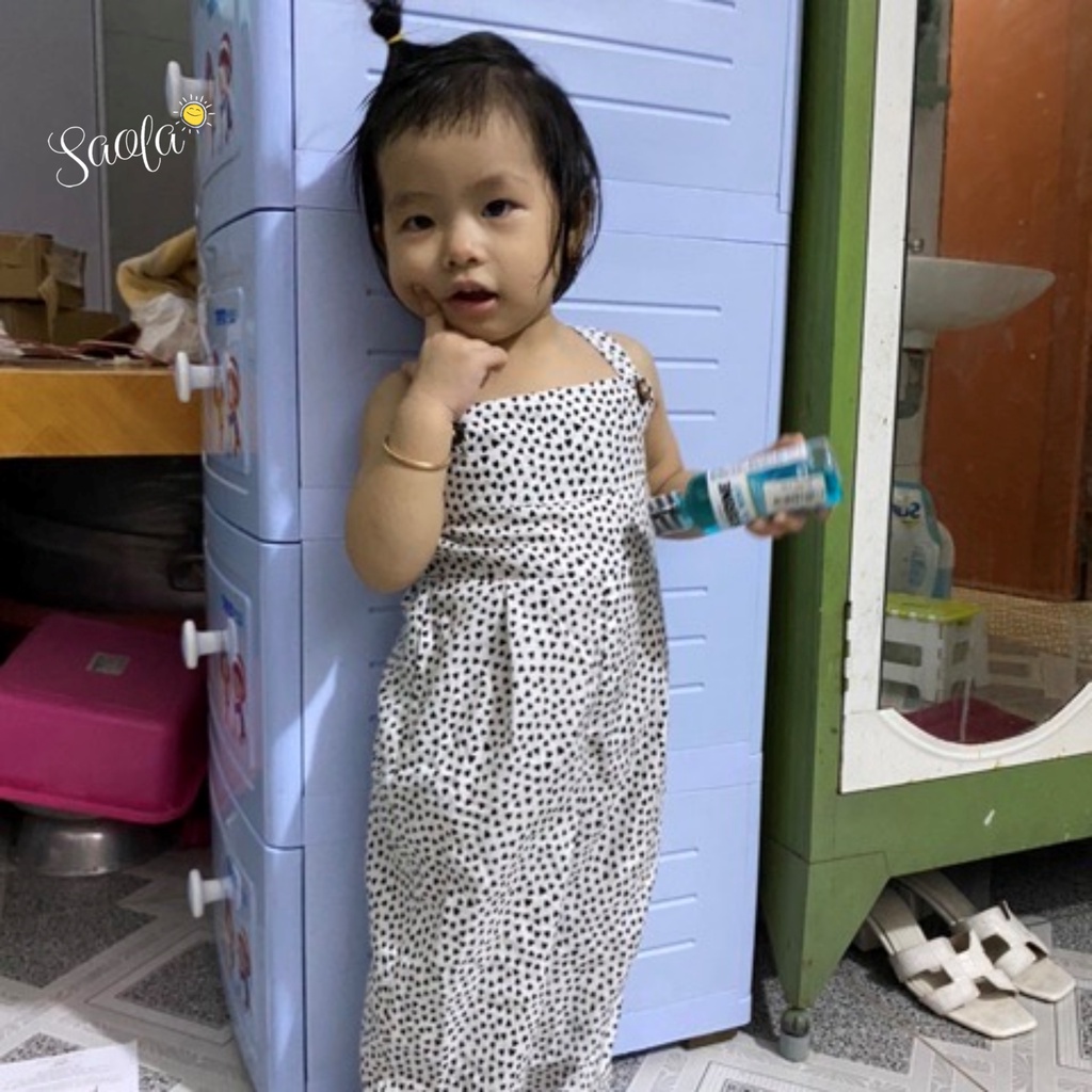 Bộ Áo Liền Quần Jumpsuit Hai Dây Siêu Cute Họa Tiết Đáng Yêu Cho Bé Gái - LALA OVERALLS - JSC001 - SAOLA KIDS CLOTHING