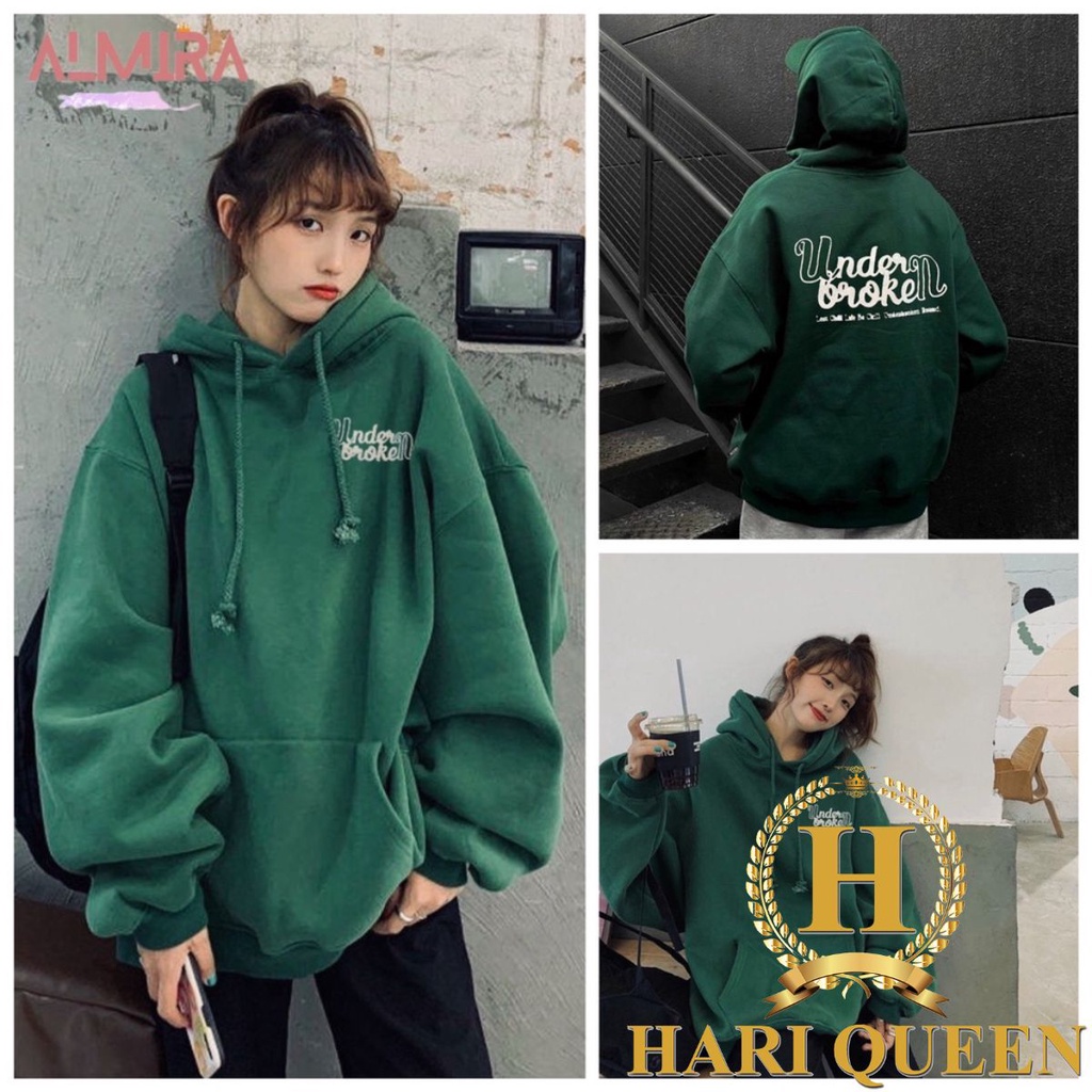 Áo hoodie nỉ cottong 2 lớp Under in trước sau HARIQUEEN