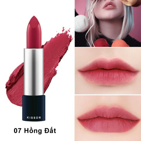 Son lì KISSON Matte Lipstick mã KN08 ( màu nâu tây)