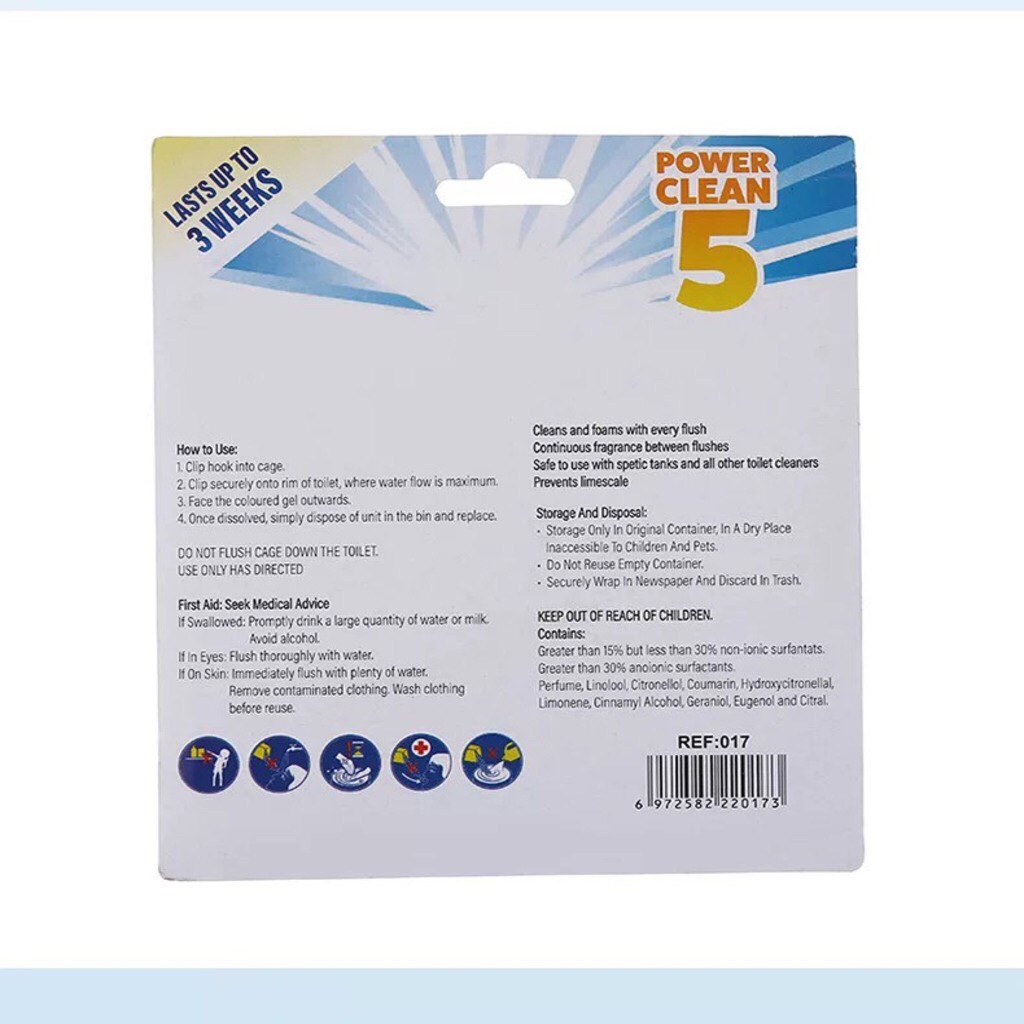 Viên treo bồn cầu VIM Power Clean 5 khử mùi nhà vệ sinh thơm bồn cầu 50g