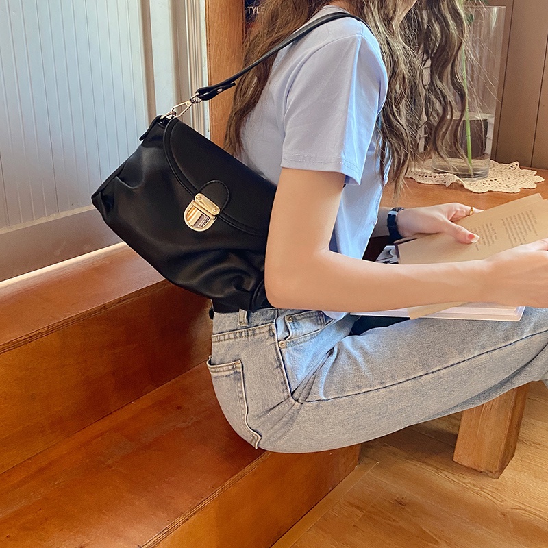 IELGY Túi Đeo Vai Bằng Da Mềm Phong Cách retro Pháp Thời Trang Cho Nữ