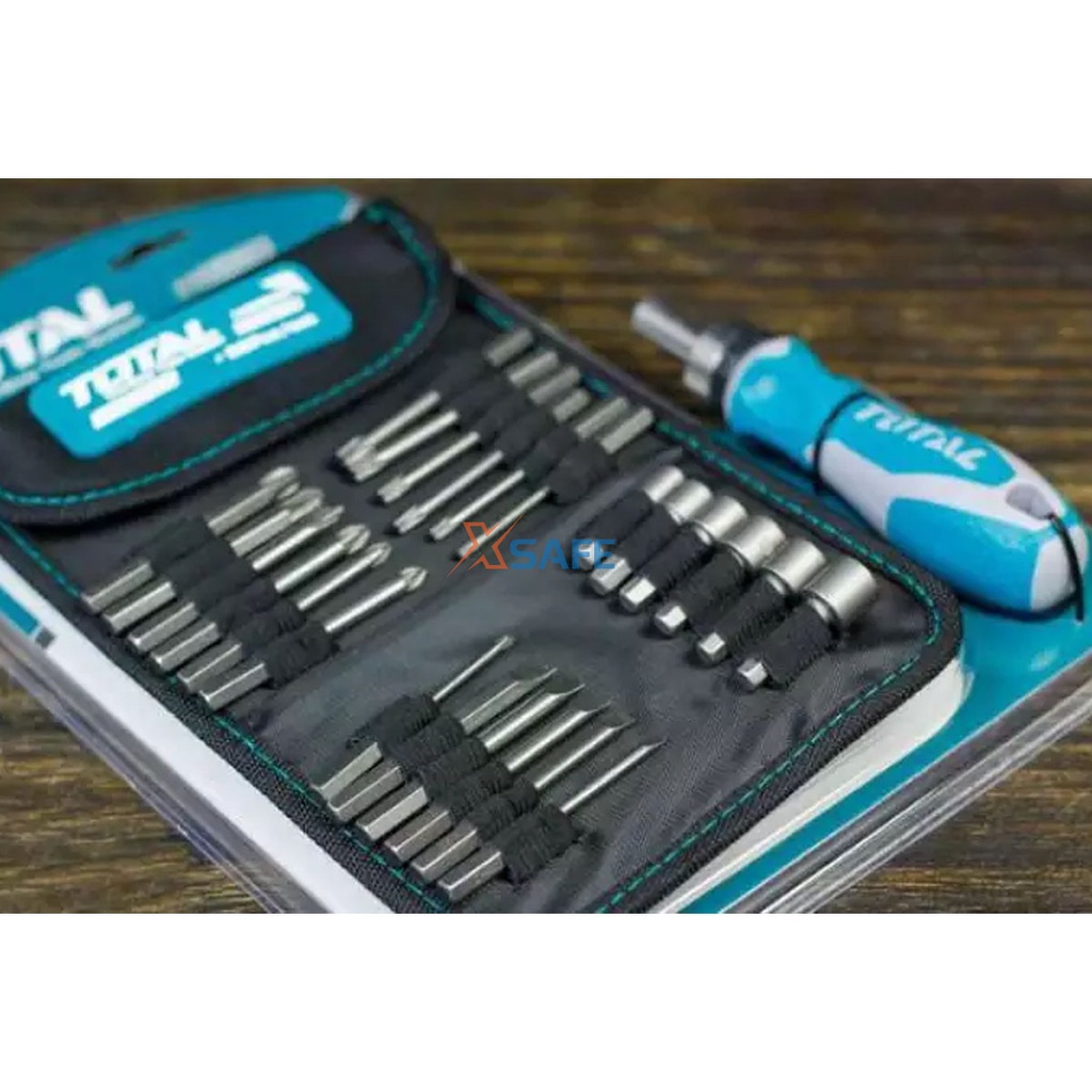 Bộ tua vít đa năng 26 chi tiết TOTAL TACSD30266 chất liệu titanium siêu bền, thiết kế nhỏ gọn dễ sử dụng - chính hãng