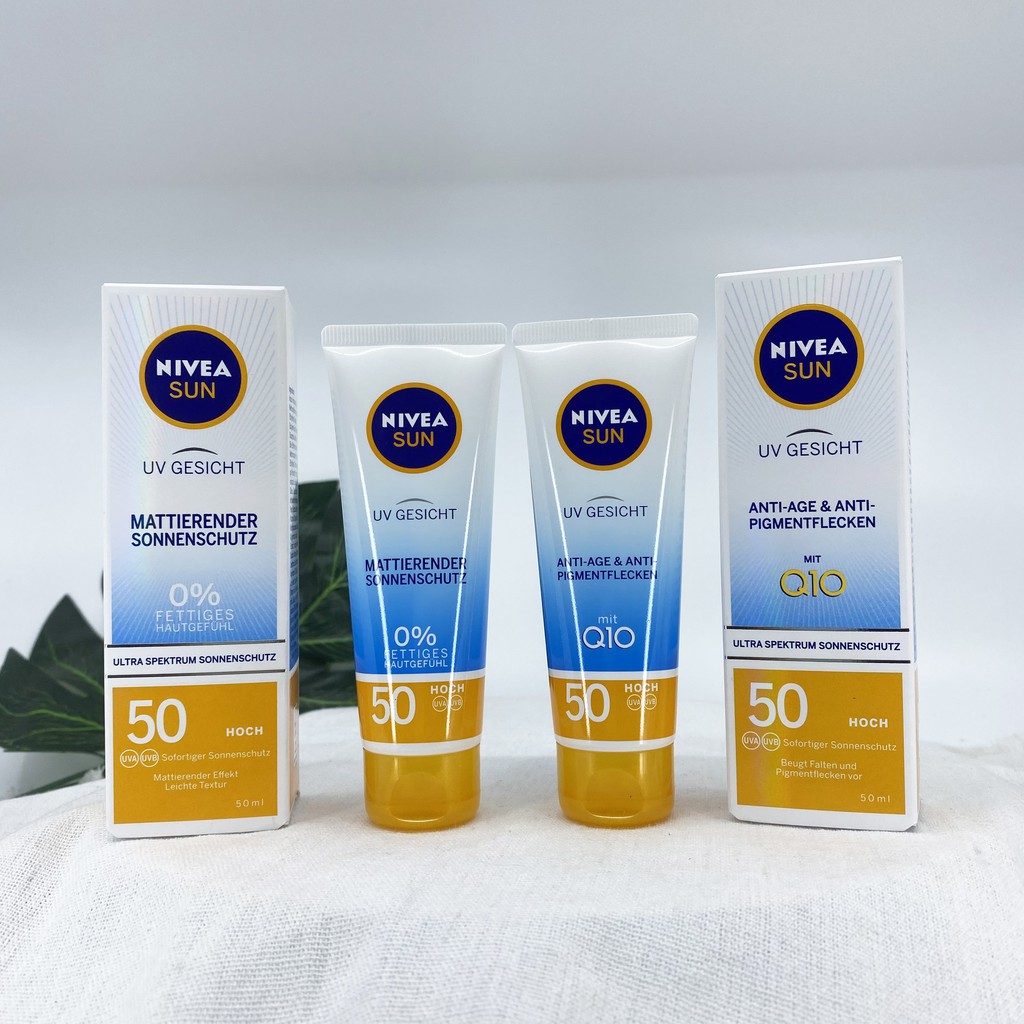 Kem chống nắng Nivea Sun 50ml , ngừa lão hoá , giảm nám , thẩm thấu nhanh không bóng nhờn.