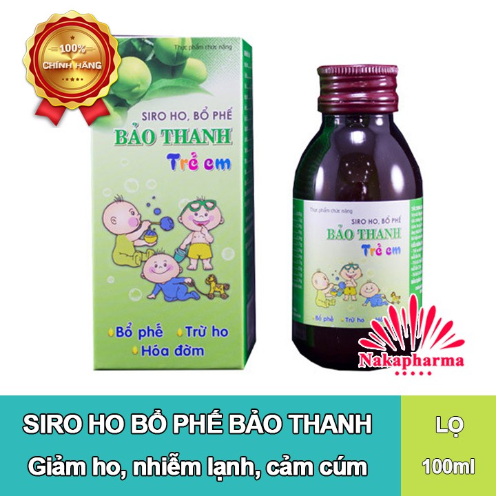 Siro Ho Bổ Phế Bảo Thanh Trẻ Em – Ngừa và giảm ho, nhiễm lạnh, cảm cúm, ho gió, ho khan, ho có đờm