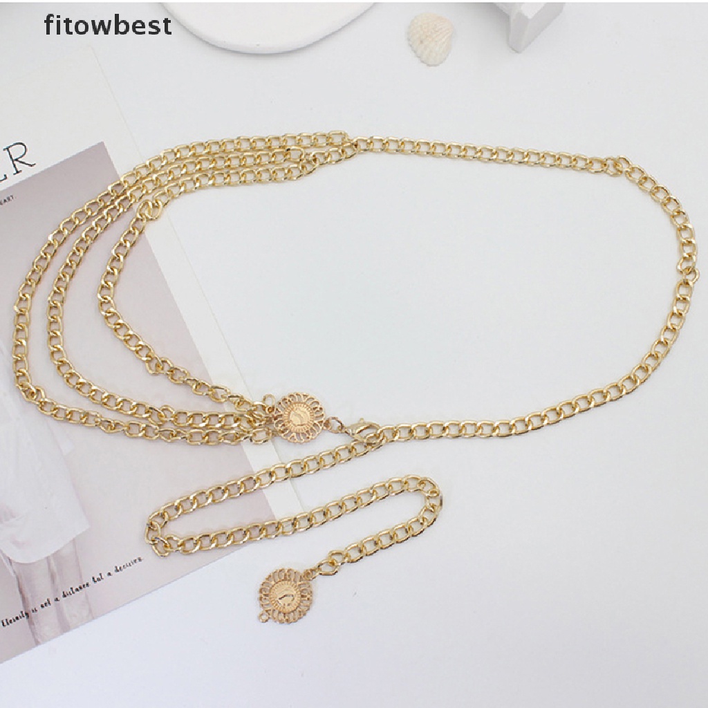 Thắt Lưng Dây Xích Dài Nhiều Lớp Bằng Kim Loại Tùy Chỉnh Thời Trang Cho Nữ