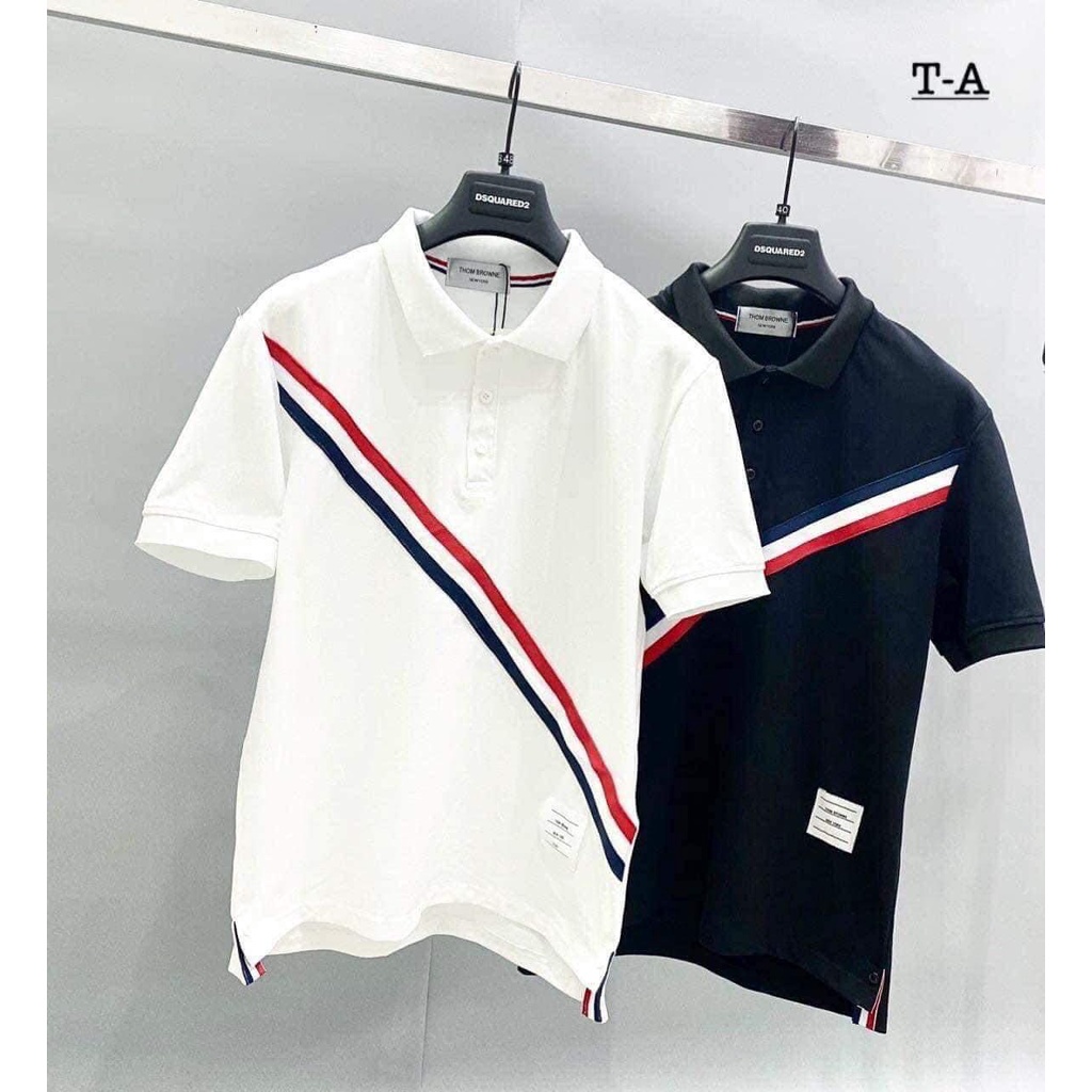 Áo polo thom nam nữ, áo mùa hè vạch tay cao cấp vải cá sấu cotton phong cách trẻ trung chất vải mặc mát.