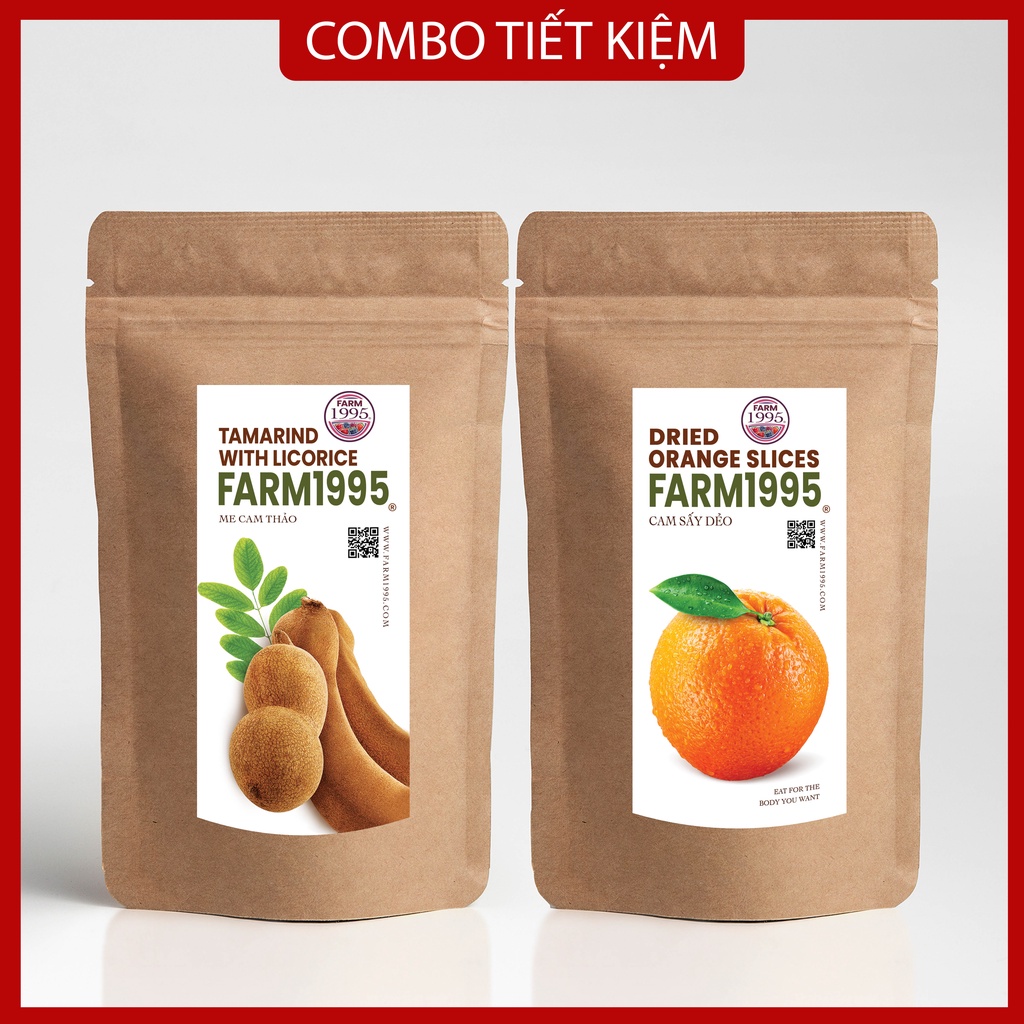 Ô mai me cam thảo và Cam sấy dẻo Farm 1995 - 400g