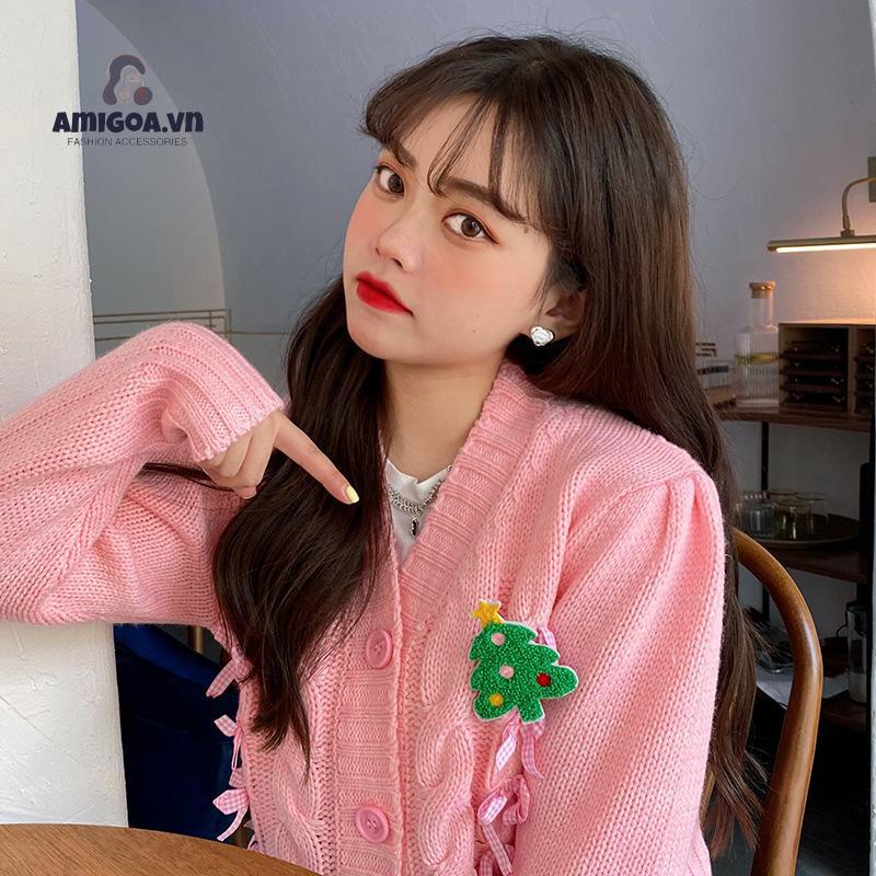 ✨✨Kẹp tóc BB bằng len dệt kim hình hươu giáng sinh dễ thương