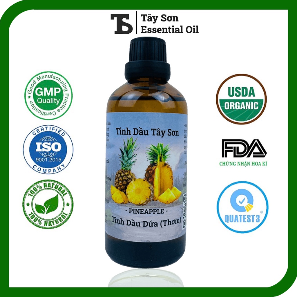 Lọ 100ML Tinh Dầu Dứa (Khóm Thơm) Tự Nhiên Nguyên Chất Khử Khuẩn Thơm Phòng