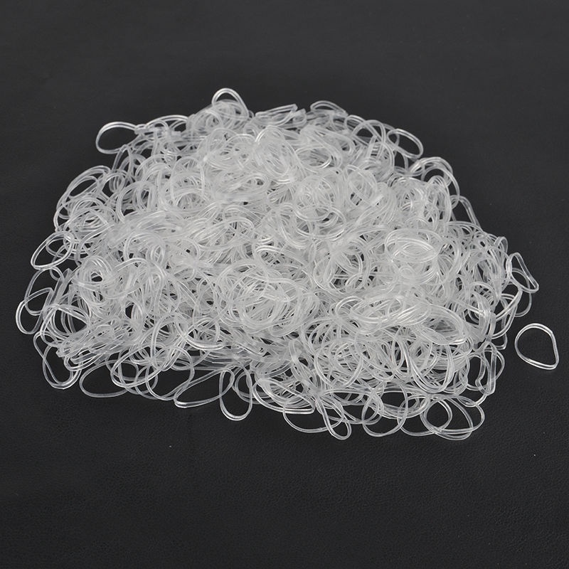 Set 500 Dây Buộc Tóc Màu Trắng Trong Suốt