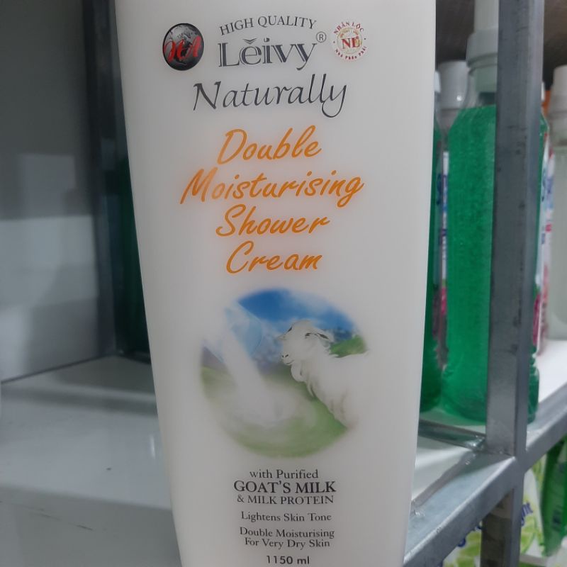 Kem Tắm Leivy Sữa Dê Và Protein Dưỡng Ẩm Gấp Đôi Naturally 1150ml (vàng)