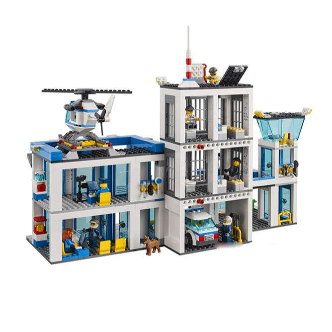 Bộ Đồ Chơi Lắp Ghép Kiểu LEGO Mô Hình Đồn Cảnh Sát Urban Police BELA 10424 Với 890 Chi Tiết