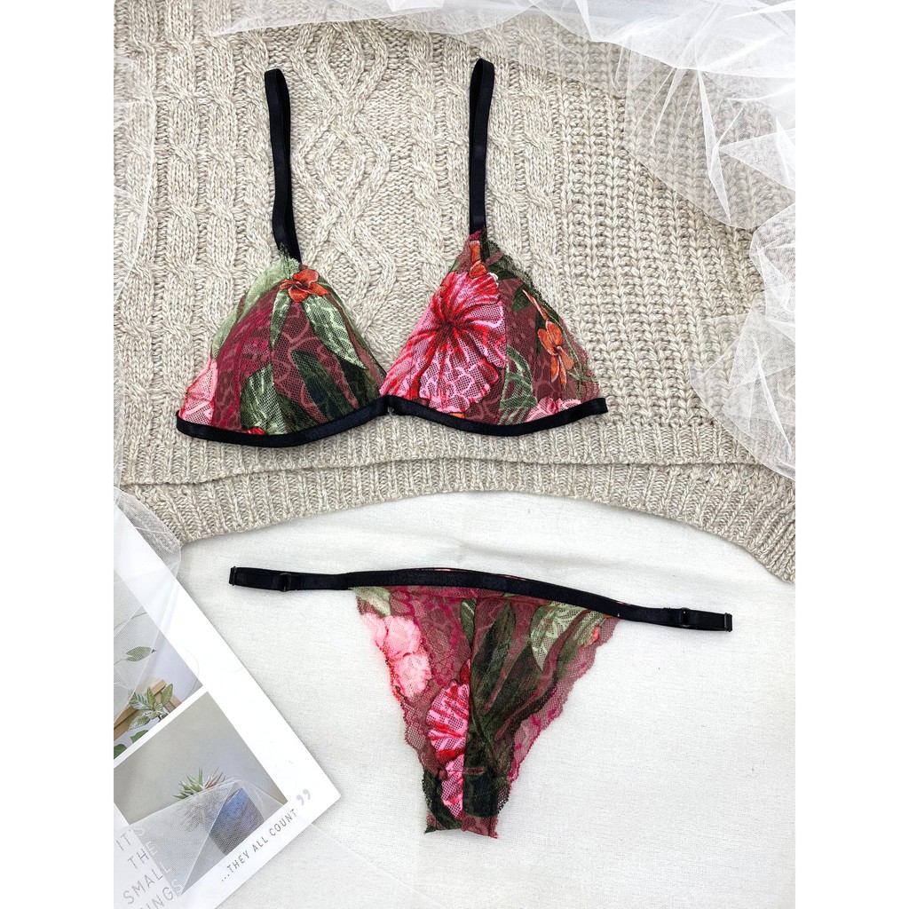 Đồ lót nữ sexy vải ren cao cấp thoáng khí nguyên set gồm áo + quần (hình thật 100%) BRAHY 160