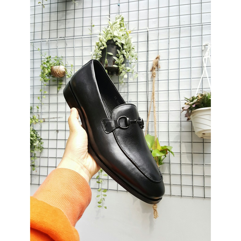 (Cao cấp) Giày Lười Nam Da Bò Toroshoes M588.1 Đen