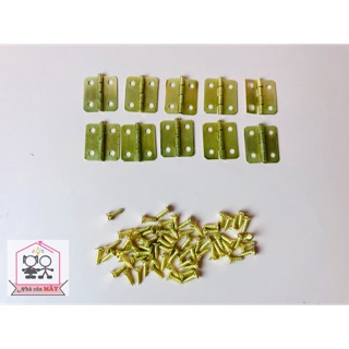 Bản lề mini mạ vàng kèm ốc vít