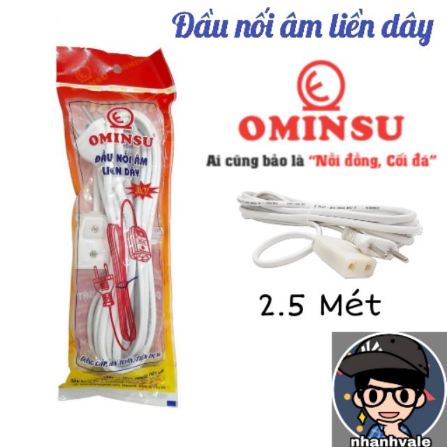 Đầu nối âm liền dây, phích cắm nối phích cái  OMINSU 2.5 mét - Hàng Việt Nam chất lượng cao