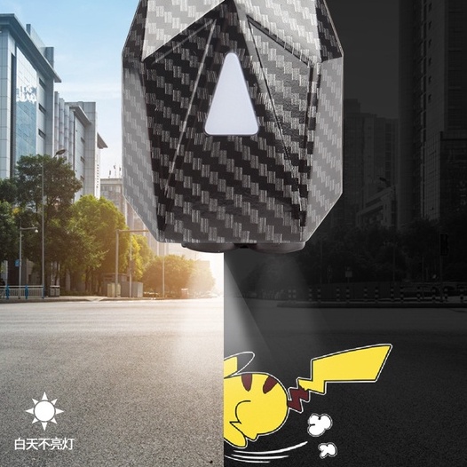 Đèn Led Trang Trí VikiTech Gắn Đuôi Xe Máy Chiếu Phát Hình Ảnh Chuyển Động Anime Pikachu Chất Liệu Sợi Carbon Nhẹ Chắc