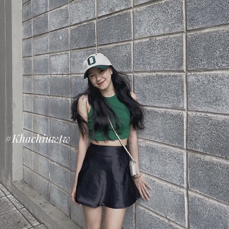 SALE Chân váy lụa ngắn có quần trong by whattowear
