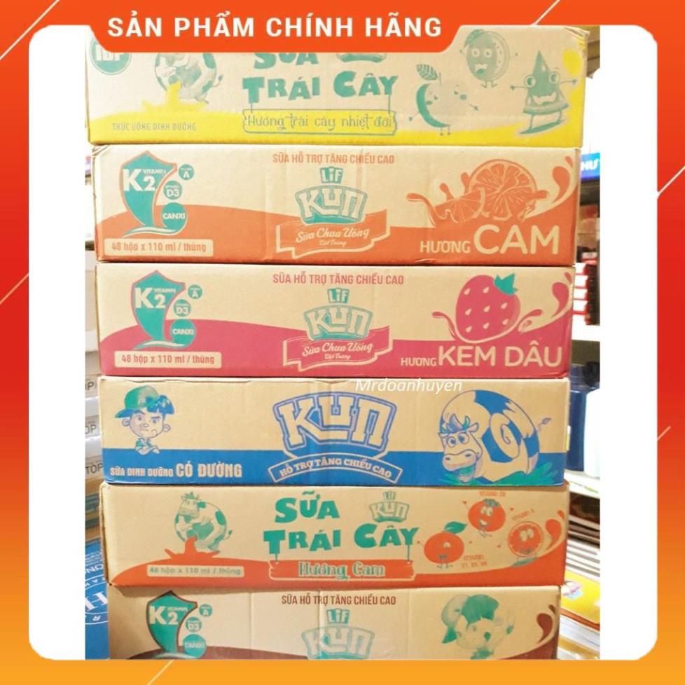 Sữa Kun Các Vị Thùng 48 Hộp 110ml đủ vị