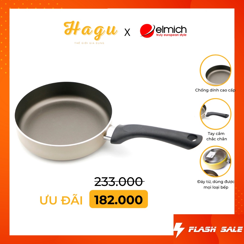 Chảo chống dính đáy từ size 16 / 18/ 20cm Elmich Smartcook SM-7217 / SM-7218 / SM-7217