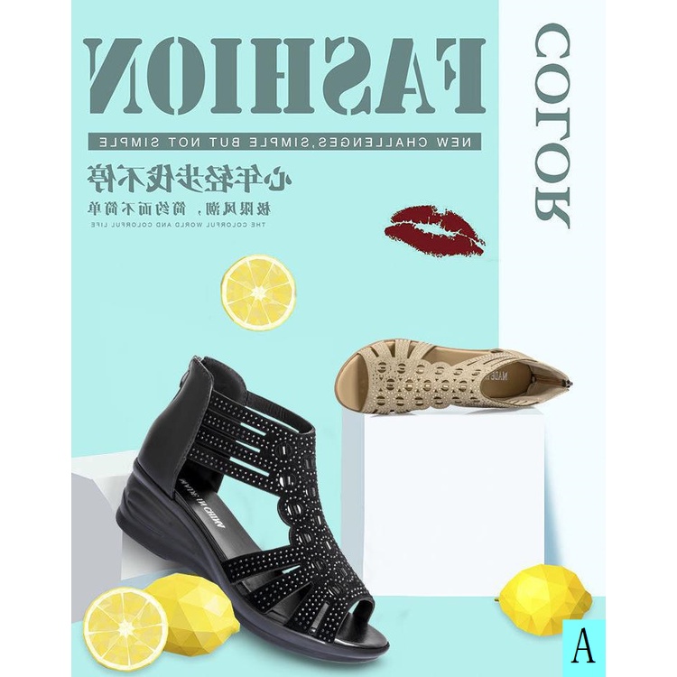 Giày Sandal Hở Mũi Đế Xuồng Dày Thời Trang Mùa Hè Mới 2021 Dễ Phối Đồ Cho Nữ