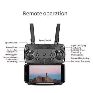 Flycam Mini Giá Rẻ E88/E58, Drone Camera 4k Máy Bay Điều Khiển Từ Xa 4 Cánh Pin Khỏe Bay 200M