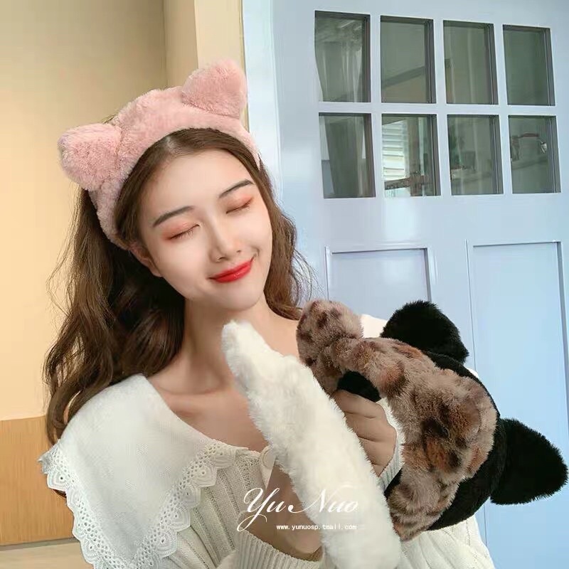 Bờm tóc tai mèo dễ thương phong cách Hàn Quốc da beo cá tính
