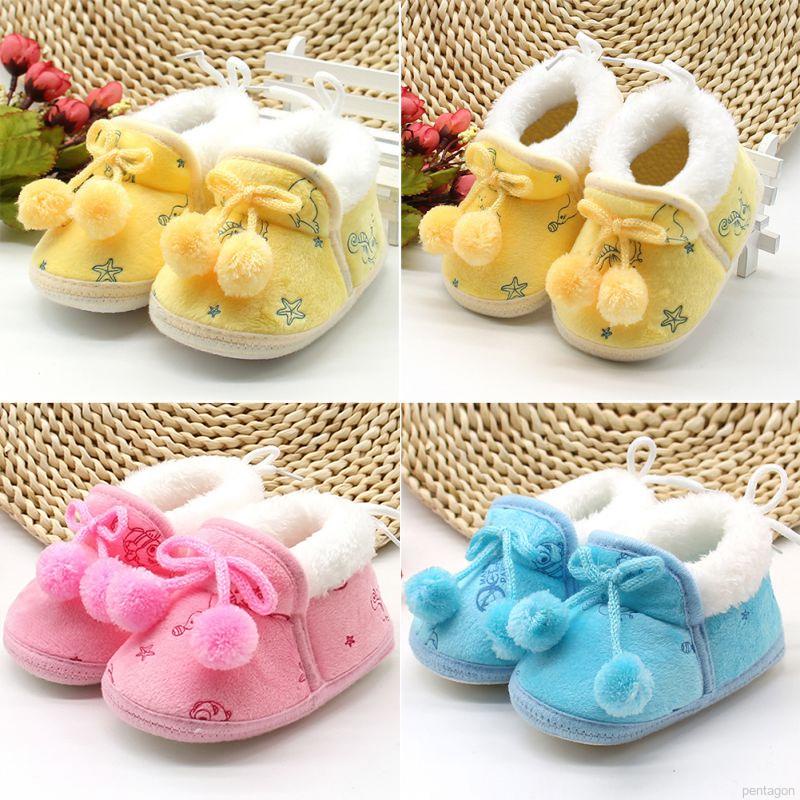 Giày Bốt Cotton Chống Trượt Giữ Ấm Cho Bé Walkers