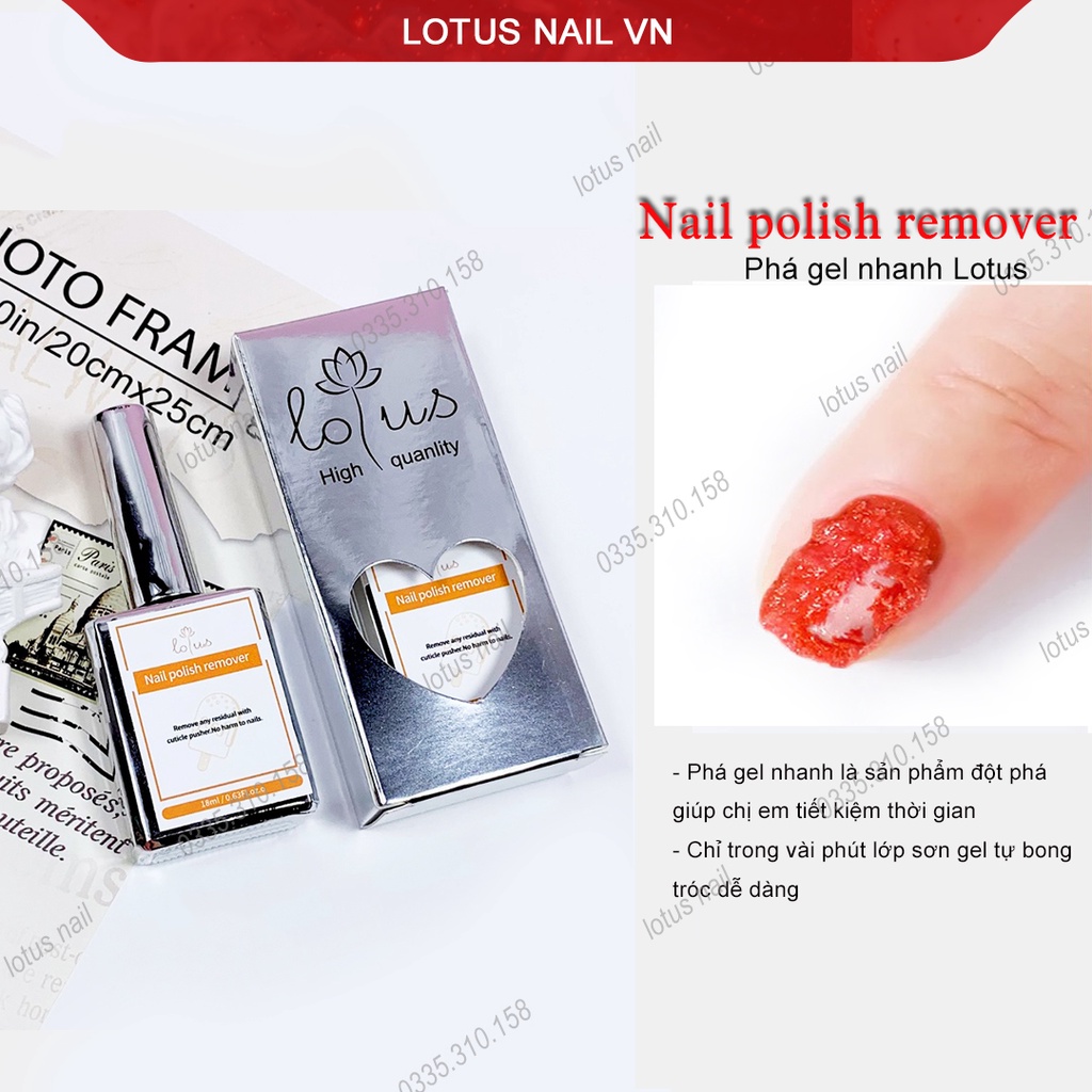 Nước phá gel nhanh không cần ủ (nail polish remover)