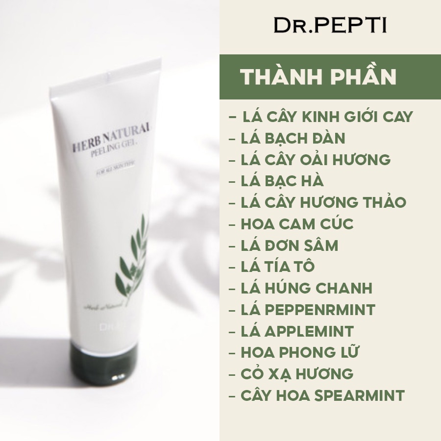 Tẩy Da Chết Mịn Và Sáng Da Dr.Pepti Herb Natural Peeling Gel 130ml