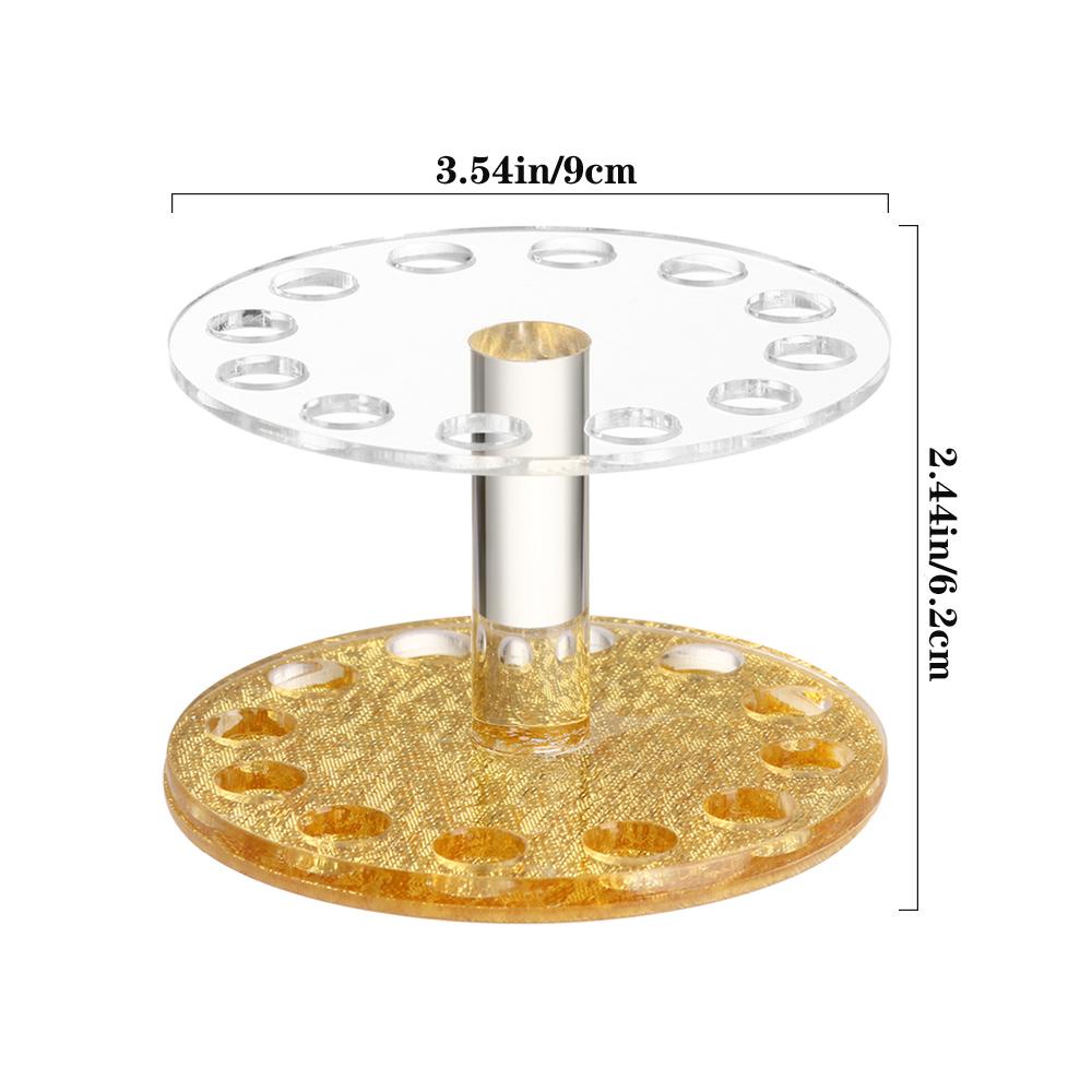 JUNE Giá Đỡ Cọ Sơn Móng Tay 12 Lỗ Hình Trái Tim Tròn Bằng Nhựa Acrylic