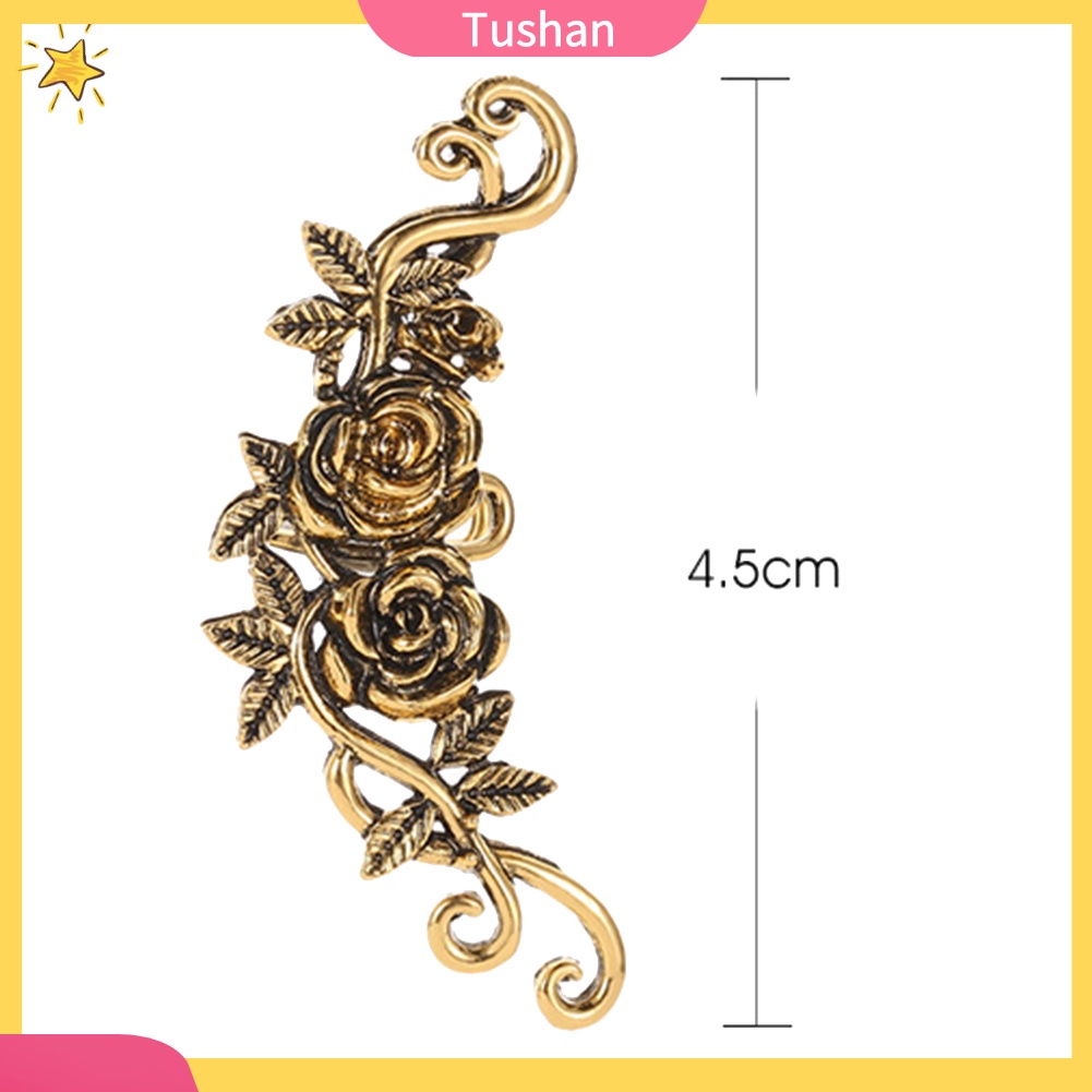 1 Khuyên Vành Tai Chạm Khắc Hình Hoa Hồng Cho Nữ