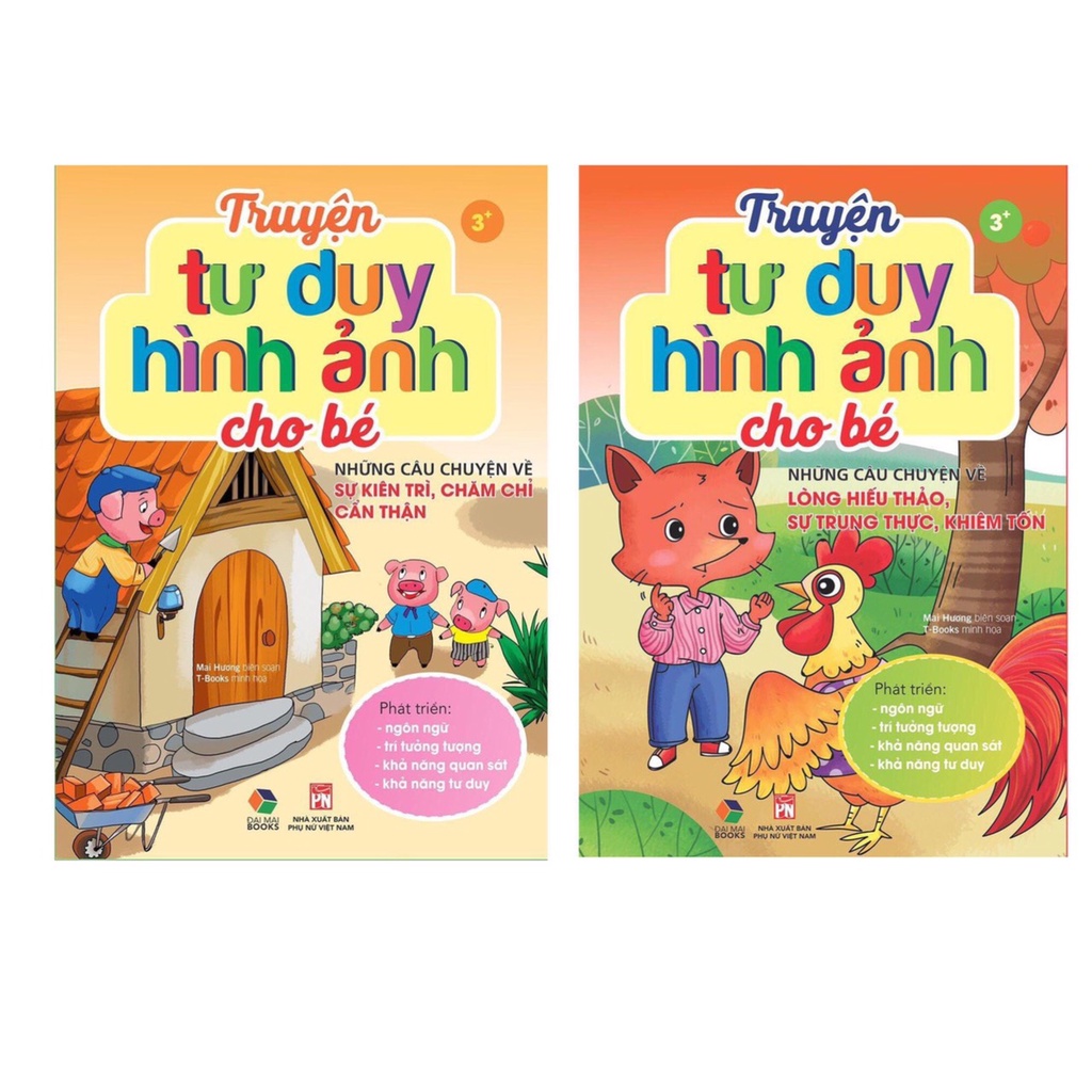 Sách - Combo Truyện tư duy hình ảnh cho bé : Kiên trì , lòng hiếu thảo