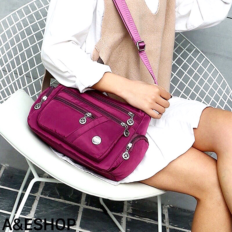 Túi xách nữ vải dù đeo Chéo Chống nước JINGPIN Sz28 cao cấp - A&ESHOP 19067