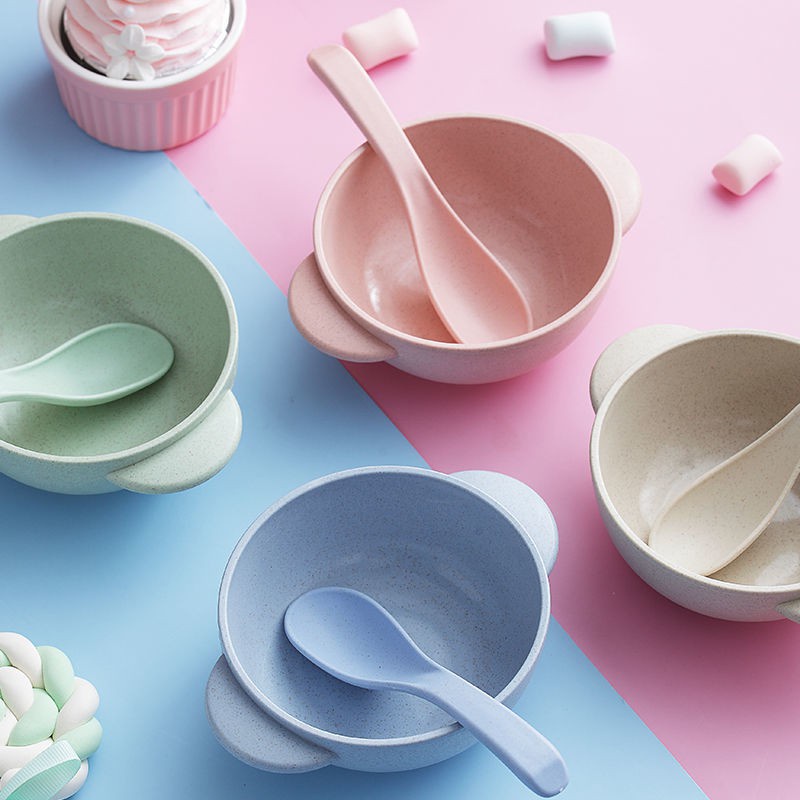 Set 2 Dụng Cụ Ăn Uống Bằng Lúa Mạch Thân Thiện Với Môi Trường An Toàn Cho Bé