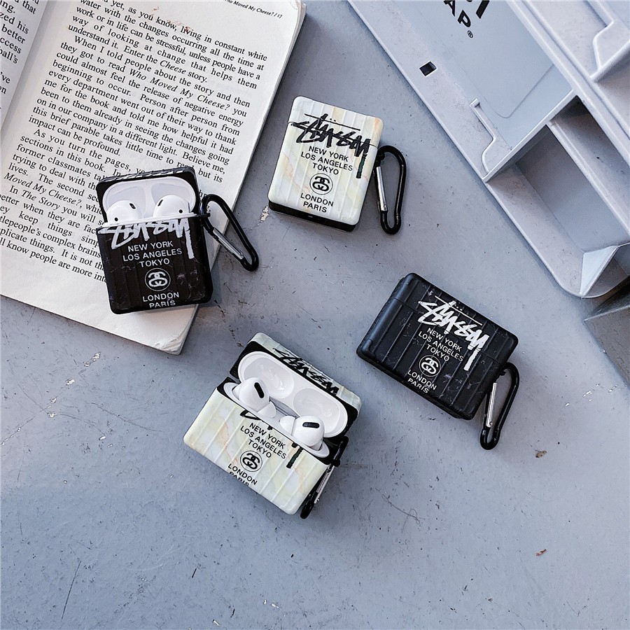 Vỏ Bảo Vệ Hộp Sạc Tai Nghe AirPods Pro 3 gen3 AirPods 2 Bằng Silicon Hình Stussy Thời Trang Ốp
