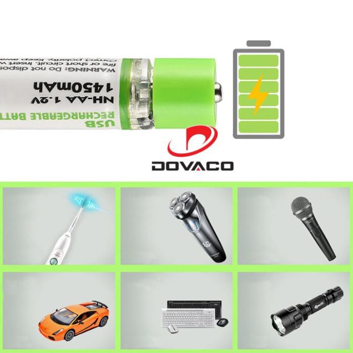 Pin tiểu AA sạc cổng USB 1.2V 1450mAh - siêu bền - có bảo hành